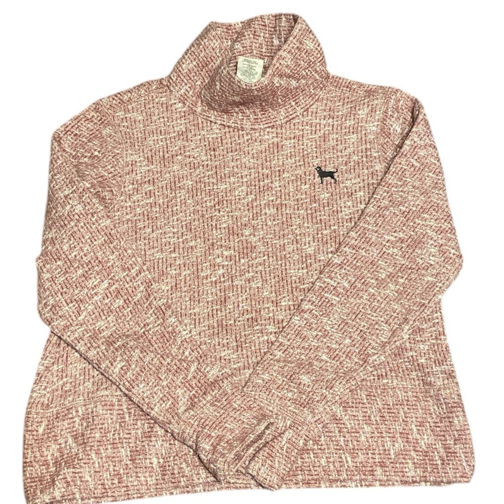 The Black Dog Pink Cowl Turtleneck Sweater with Chunky Knit and Relaxed Fit
BINC